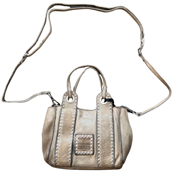 Beige Studded Campomaggi HandBag - Picture 2 of 3